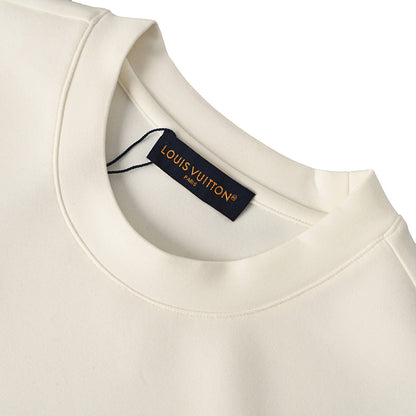 Louis Vuitton Monogram-Filled LV Logo Embroidered Long-Sleeve T-Shirt