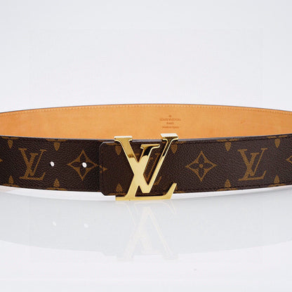 Louis Vuitton LV Initiales Monogram Canvas Belt with Gold Buckle