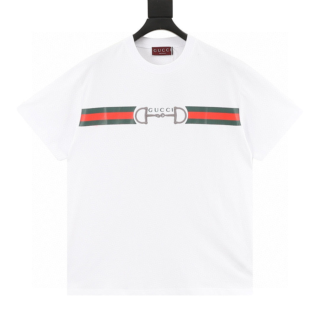 Gucci Two-Tone Horsebit Web Cotton T-Shirt 2026