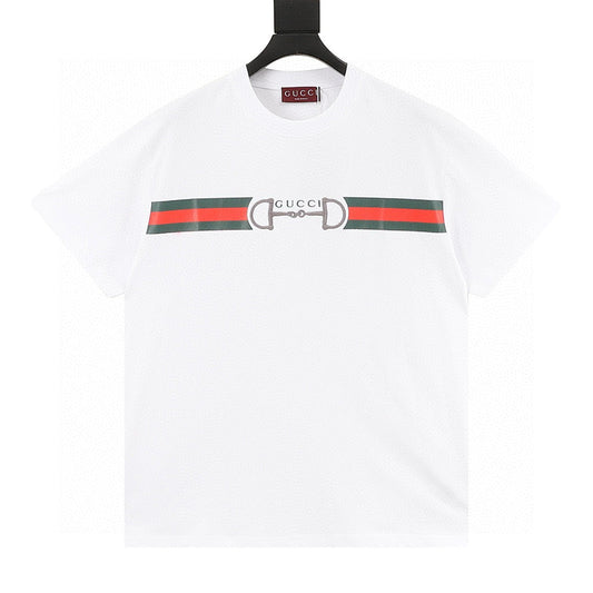Gucci Two-Tone Horsebit Web Cotton T-Shirt 2026