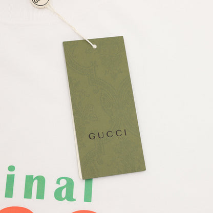 Gucci Blue & Red Stripe Interlocking Logo Print Cotton T-Shirt 2026