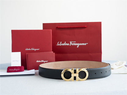 Ferragamo Gancini Belt – Calfskin Leather | Classic