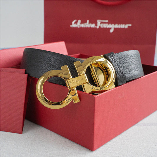 Ferragamo Gancini Belt – Calfskin Leather | Classic