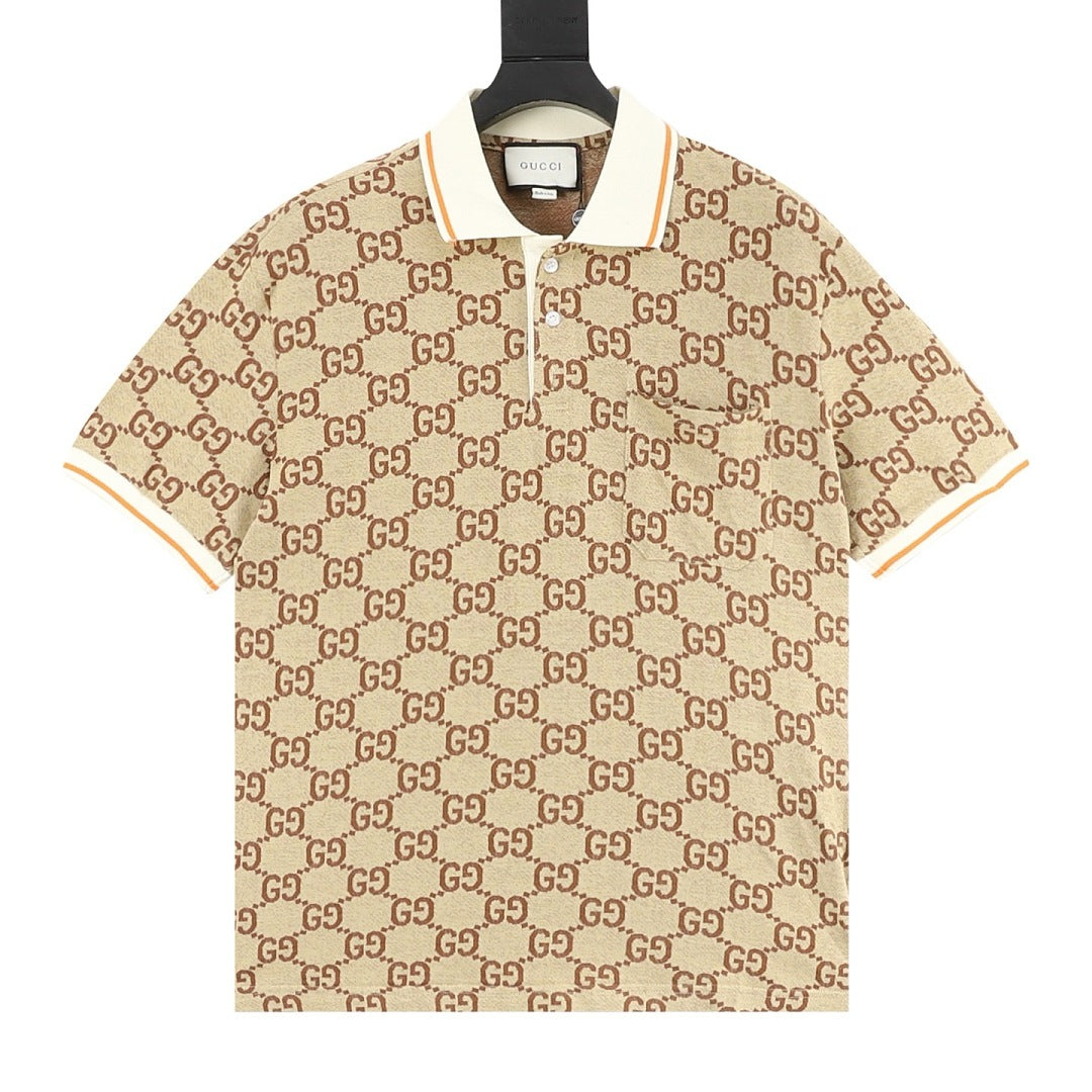 Gucci Double G All-Over Logo Jacquard Polo T-Shirt 2026
