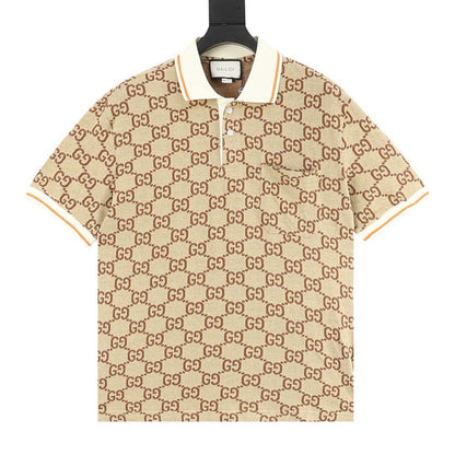 Gucci Double G All-Over Logo Jacquard Polo T-Shirt 2026