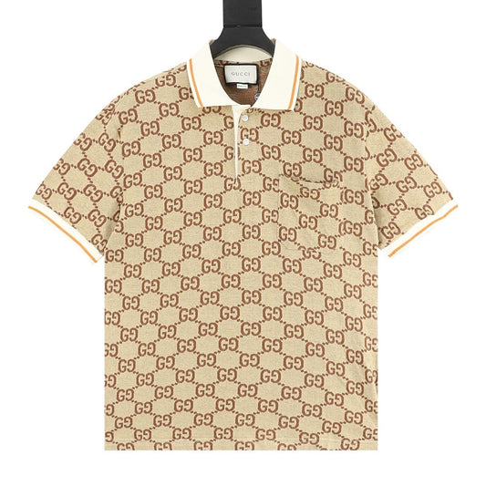 Gucci Double G All-Over Logo Jacquard Polo T-Shirt 2026