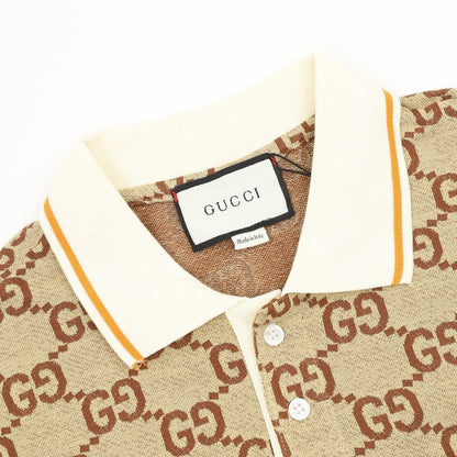 Gucci Double G All-Over Logo Jacquard Polo T-Shirt 2026
