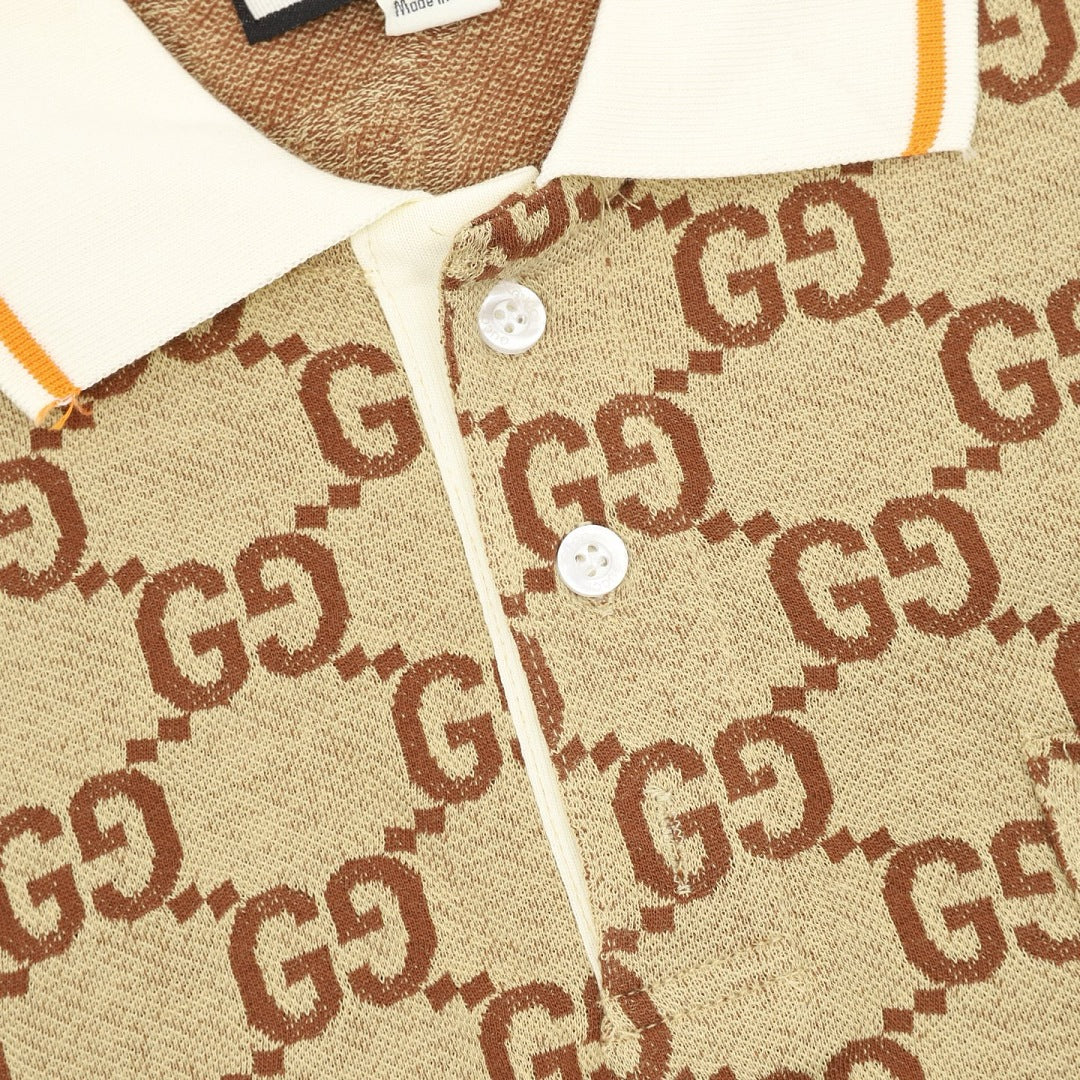 Gucci Double G All-Over Logo Jacquard Polo T-Shirt 2026