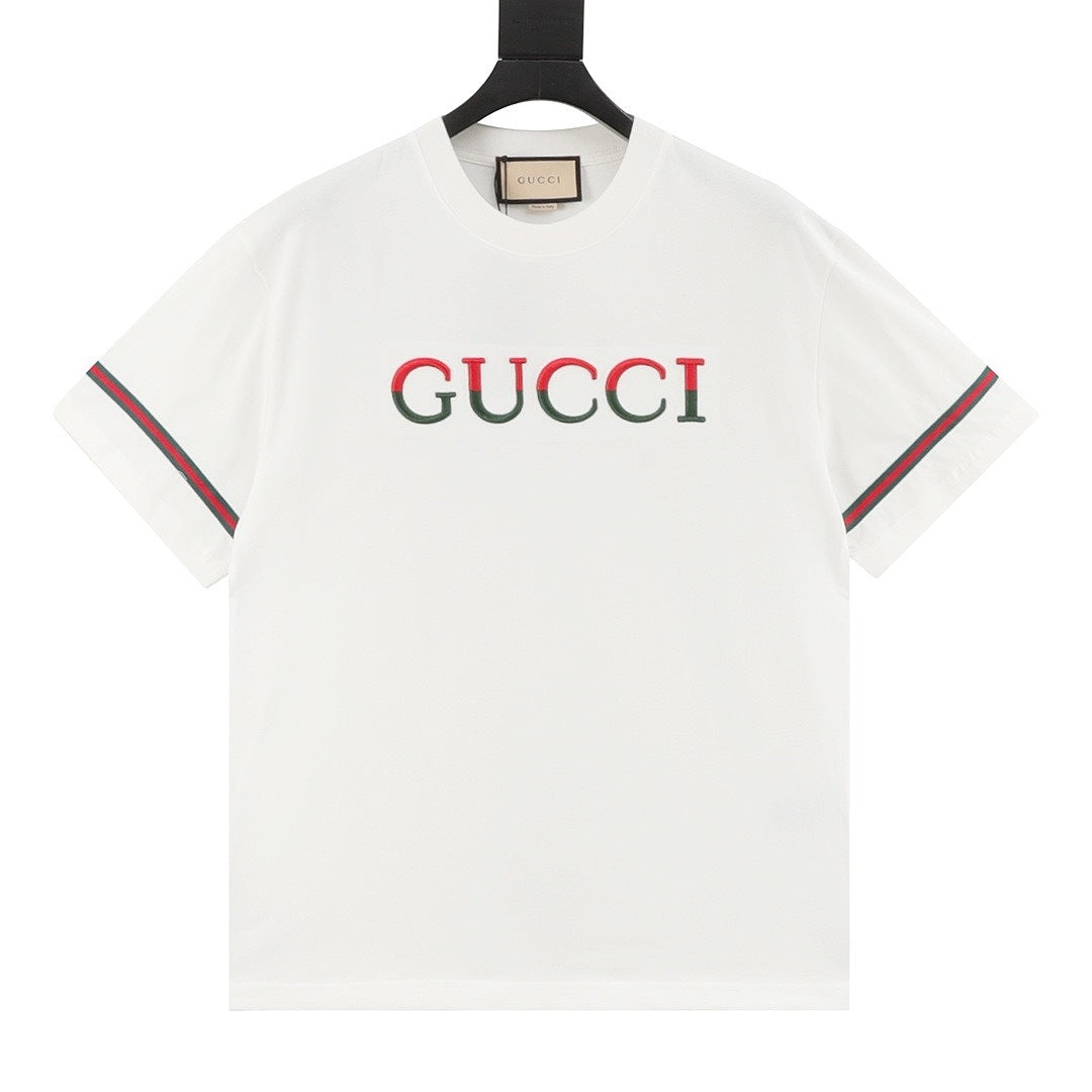 Gucci 3D Embroidered Web Short-Sleeve Top 2026