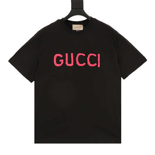 Gucci Embroidered Lettering Oversized Short-Sleeve Top 2026