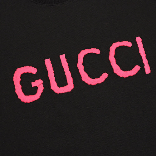 Gucci Embroidered Lettering Oversized Short-Sleeve Top 2026
