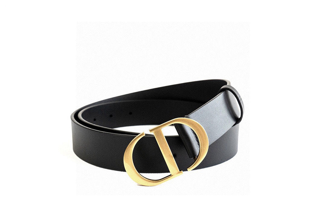 Dior Oblique Belt – Black Calfskin & CD Gold Buckle | French Luxury