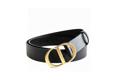 Dior Oblique Belt – Black Calfskin & CD Gold Buckle | French Luxury