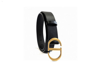 Dior Oblique Belt – Black Calfskin & CD Gold Buckle | French Luxury