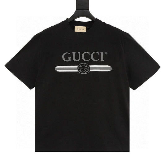 Gucci Belt-Print Short-Sleeve Top 2026
