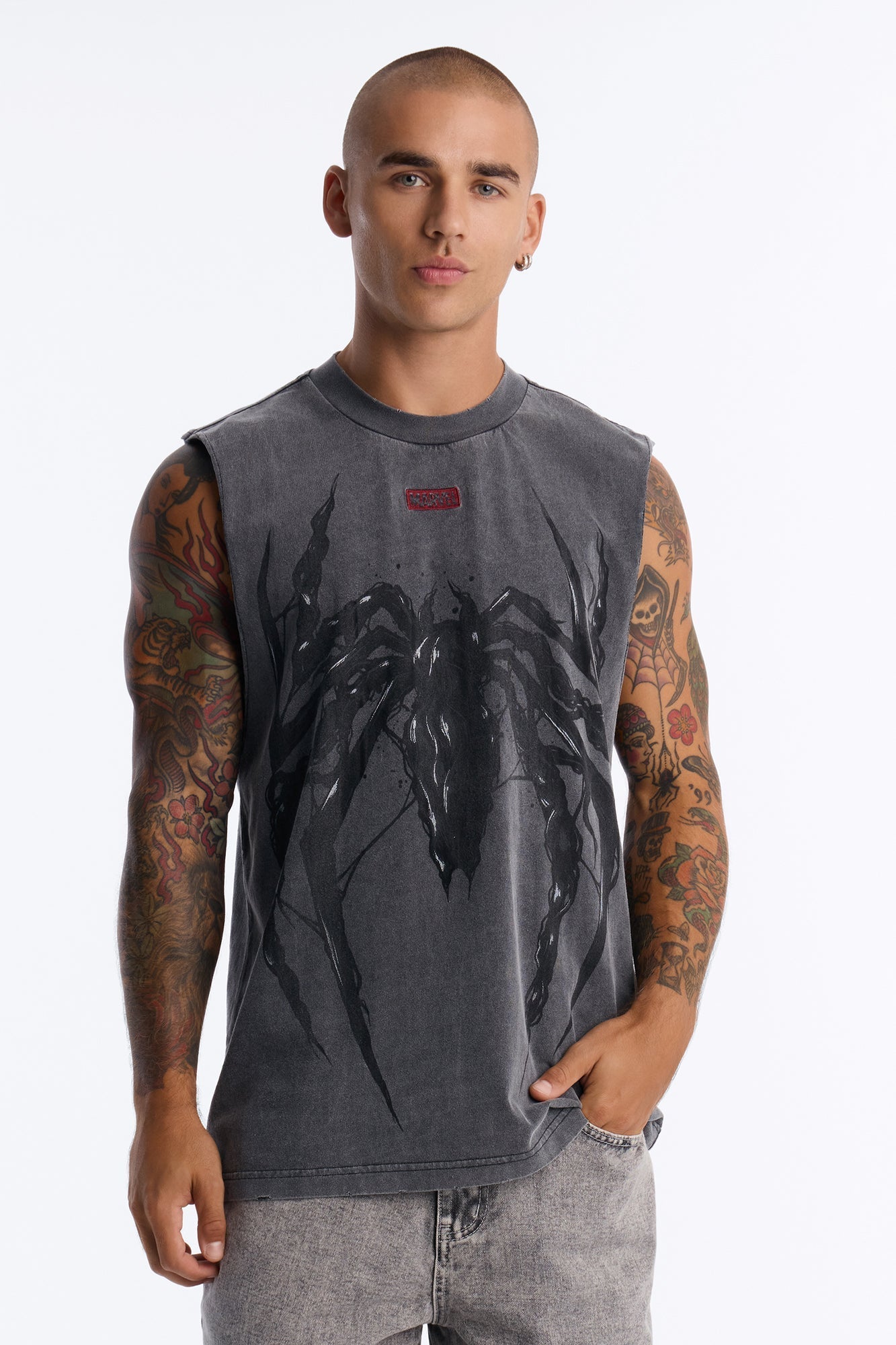 Marvel Venom Icon Muscle Tee - Black Wash - image 1
