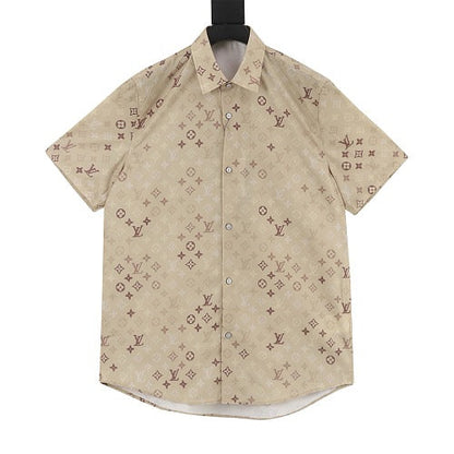 Louis Vuitton Monogram Khaki All-Over Print Short Sleeve Shirt