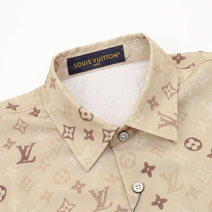 Louis Vuitton Monogram Khaki All-Over Print Short Sleeve Shirt