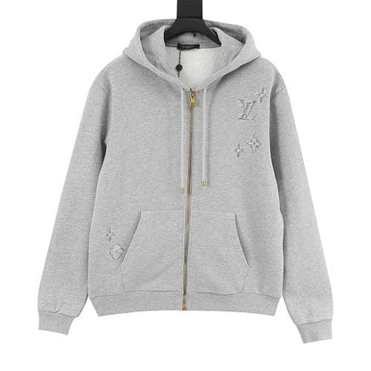 Louis Vuitton LV Allover Monogram Flower Embossed Zip-Up Hoodie