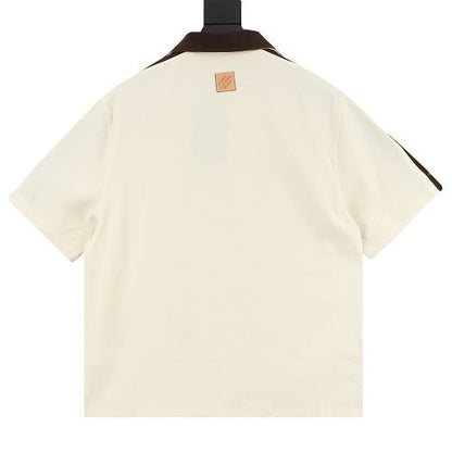 Louis Vuitton Shoulder Stripe Embroidered Logo Short Sleeve Shirt