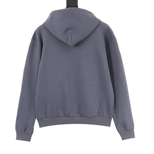 Louis Vuitton LV Two-Tone Embroidered Beaded Pendant Zip-Up Hoodie