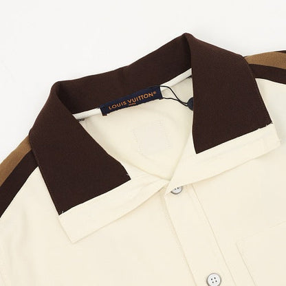 Louis Vuitton Shoulder Stripe Embroidered Logo Short Sleeve Shirt