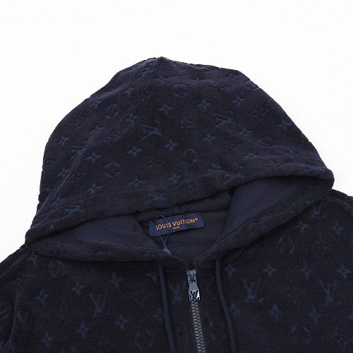 Louis Vuitton LV Allover Flocked Monogram Terry Zip-Up Hoodie Jacket