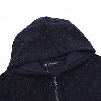 Louis Vuitton LV Allover Flocked Monogram Terry Zip-Up Hoodie Jacket
