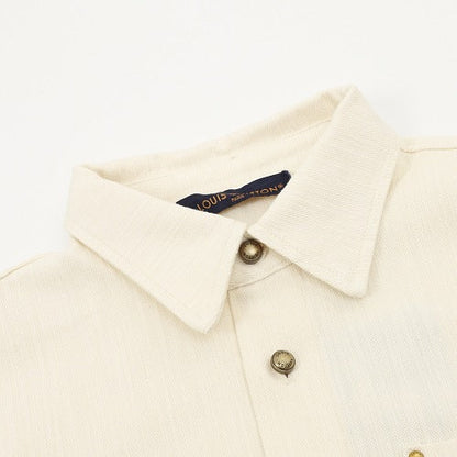 Louis Vuitton Leather-Blend Short-Sleeve Shirt