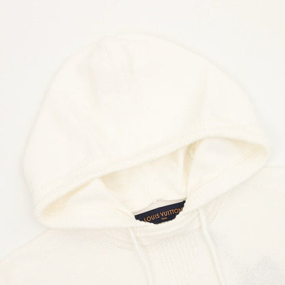 Louis Vuitton LV Leather Logo Patch Knit Hooded Sweater
