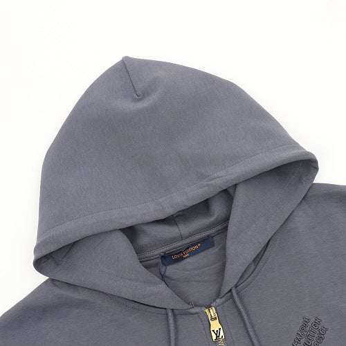 Louis Vuitton LV Two-Tone Embroidered Beaded Pendant Zip-Up Hoodie