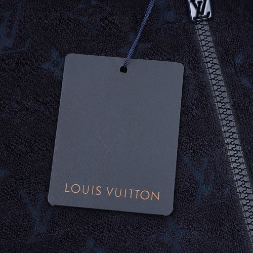 Louis Vuitton LV Allover Flocked Monogram Terry Zip-Up Hoodie Jacket
