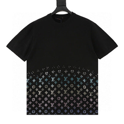 Louis Vuitton Monogram Crystal Gradient Knit Short Sleeve Top