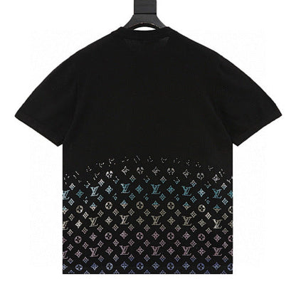 Louis Vuitton Monogram Crystal Gradient Knit Short Sleeve Top