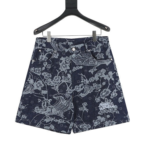 Louis Vuitton 2026 SS Floral Denim Shorts