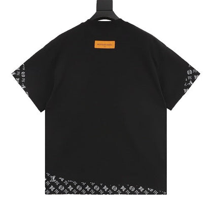 Louis Vuitton Leather Badge LV Logo Embroidered Short-Sleeve T-Shirt