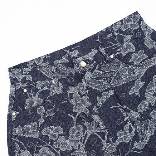 Louis Vuitton 2026 SS Floral Denim Shorts