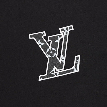 Louis Vuitton Leather Badge LV Logo Embroidered Short-Sleeve T-Shirt