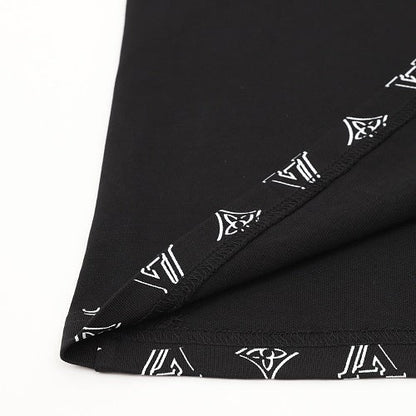 Louis Vuitton Leather Badge LV Logo Embroidered Short-Sleeve T-Shirt