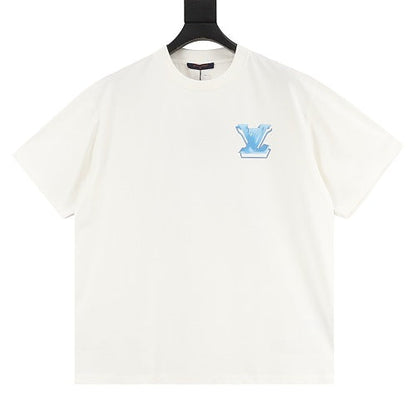 Louis Vuitton SS26 Ice Blue Crystal 3D LV T-Shirt