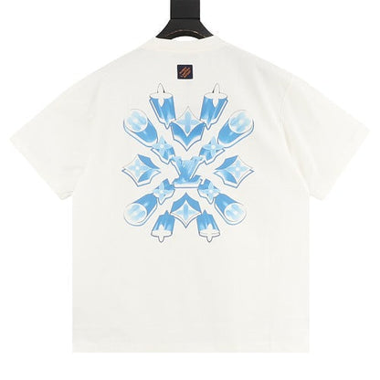 Louis Vuitton SS26 Ice Blue Crystal 3D LV T-Shirt