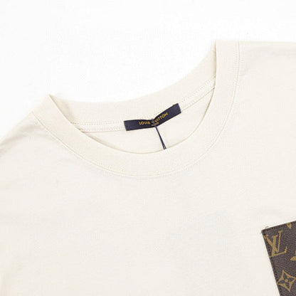 Louis Vuitton Pocket Leather Badge Short Sleeve T-Shirt
