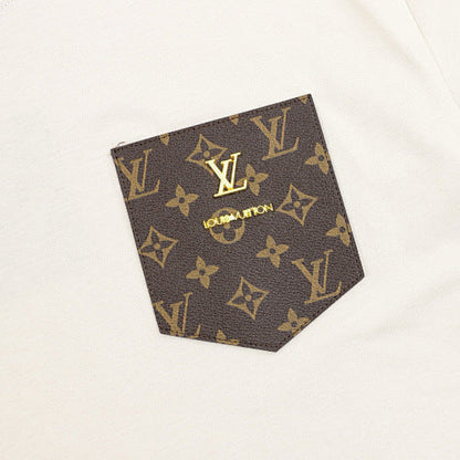 Louis Vuitton Pocket Leather Badge Short Sleeve T-Shirt
