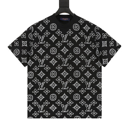 Louis Vuitton Allover Sketch Logo Print Short Sleeve T-Shirt