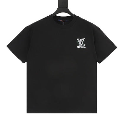 Louis Vuitton SS26 Spray Ink Monogram Linear LV Logo Embroidered T-Shirt