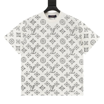Louis Vuitton Allover Sketch Logo Print Short Sleeve T-Shirt