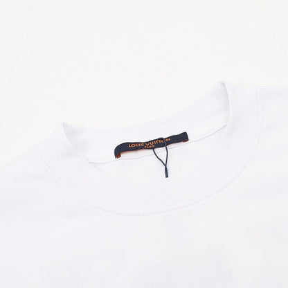 Louis Vuitton SS26 Spray Ink Monogram Linear LV Logo Embroidered T-Shirt