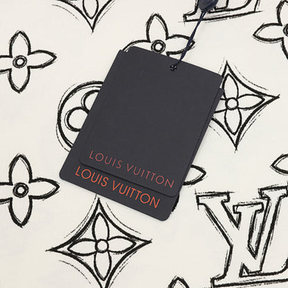 Louis Vuitton Allover Sketch Logo Print Short Sleeve T-Shirt