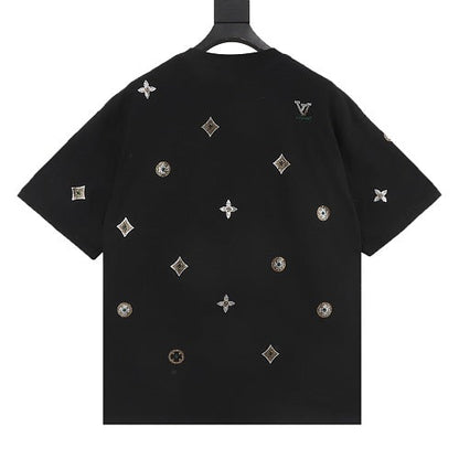 Louis Vuitton SS26 Floral Hot-Fix Crystal LV Logo T-Shirt