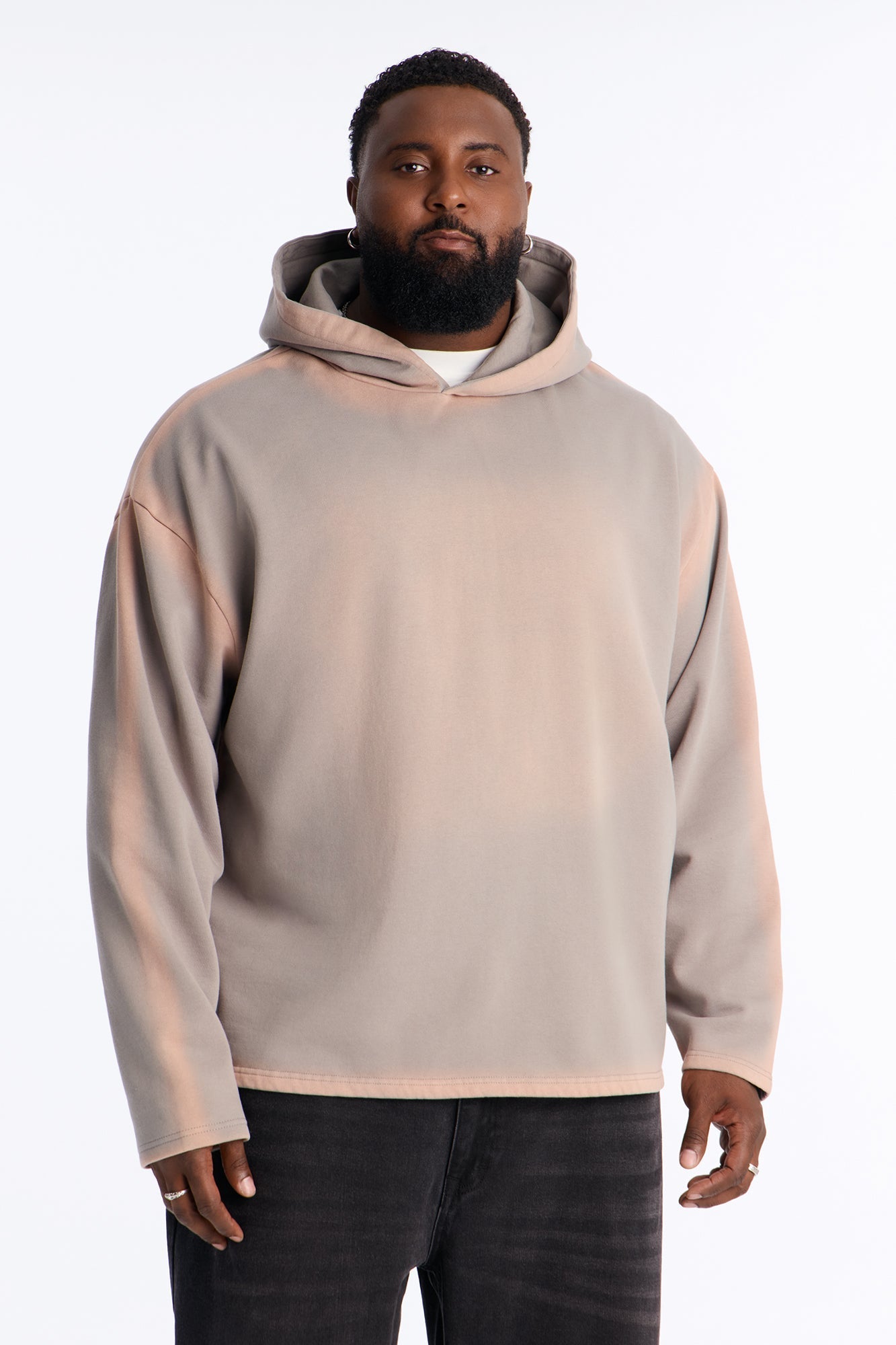 Outline Wash Oversized Hoodie - Grey/combo - image 1